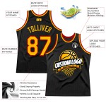 Basketball Custom Gold-Red Jersey Authentic Black Throwback Basketball Custom Gold-Red Jersey Authentic Black Throwback