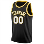 Neck Basketball Custom Jersey White-Gold Rib-Knit Black Round Neck Basketball Custom Jersey White-Gold Rib-Knit Black Round