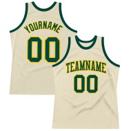 Basketball Green-Gold Throwback Cream Authentic Custom Jersey