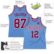 Authentic Throwback Maroon-White Jersey Basketball Blue Custom Light