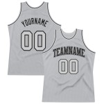 Basketball Jersey Gray Authentic Gray-Black Custom Throwback Basketball Jersey Gray Authentic Gray-Black Custom Throwback