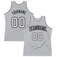 Basketball Jersey Gray Authentic Gray-Black Custom Throwback