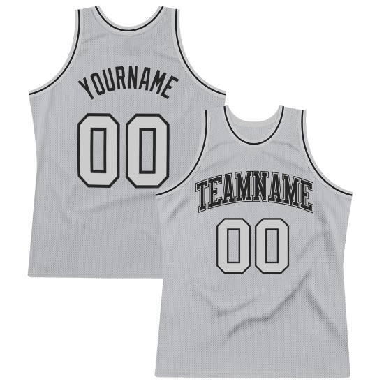 Basketball Jersey Gray Authentic Gray-Black Custom Throwback Basketball Jersey Gray Authentic Gray-Black Custom Throwback
