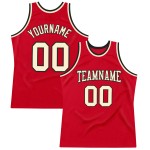Red Throwback Authentic Cream-Black Jersey Basketball Custom Red Throwback Authentic Cream-Black Jersey Basketball Custom
