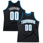 Pinstripe Jersey Basketball Black Royal Custom White-Blue Authentic Pinstripe Jersey Basketball Black Royal Custom White-Blue Authentic