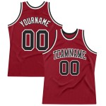 Throwback Maroon Authentic Basketball Black-White Custom Jersey Throwback Maroon Authentic Basketball Black-White Custom Jersey